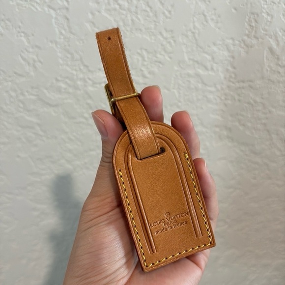 Louis Vuitton Tan Leather Small Luggage Tag - Picture 1 of 5